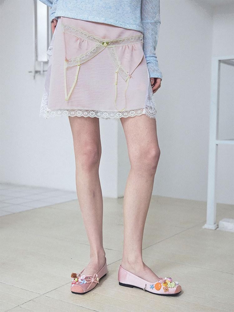 wii wil Pale Lilac Reversible Deconstructed Strappy Lace Trim Women&