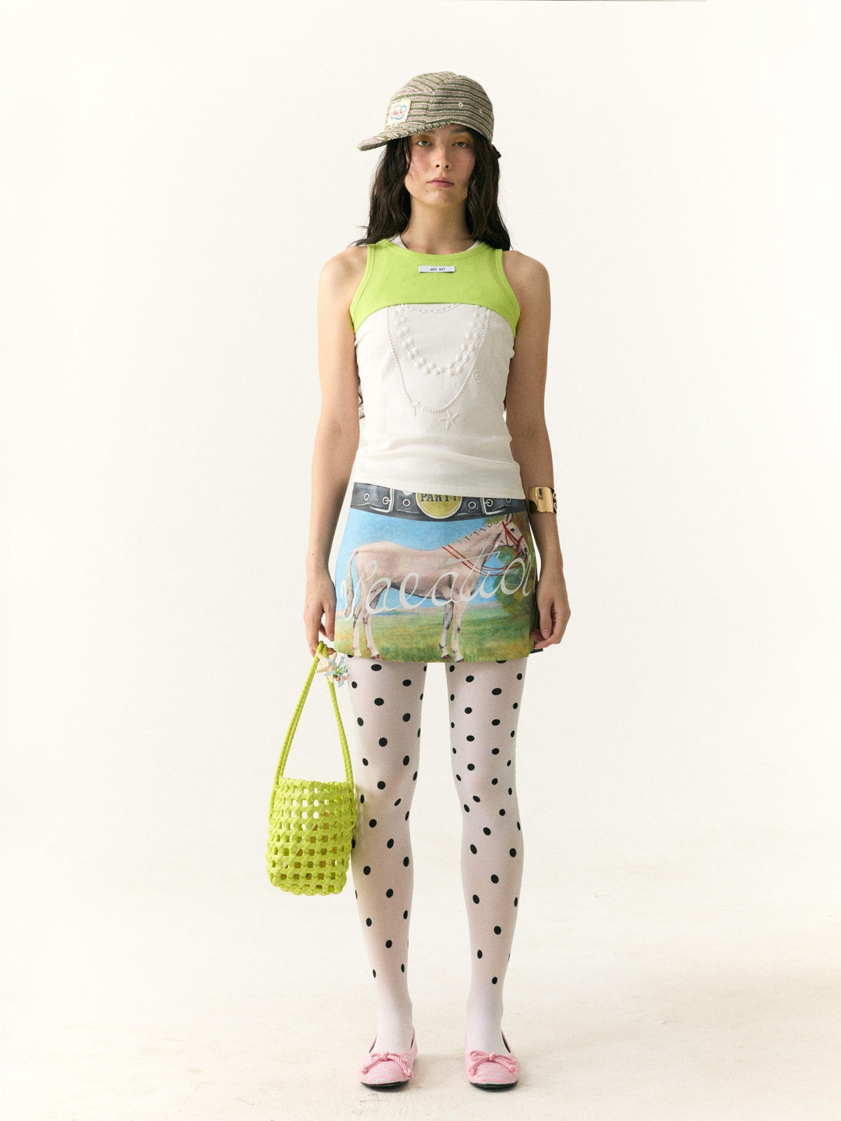 wii wil Printed A Line Mid Waist Women&