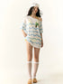 Waves Stripe Off Shoulder Cover Up Tunic