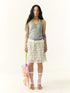 Wii Wil Black White Polka Dot Print Tiered Ruffle Cake Skirt