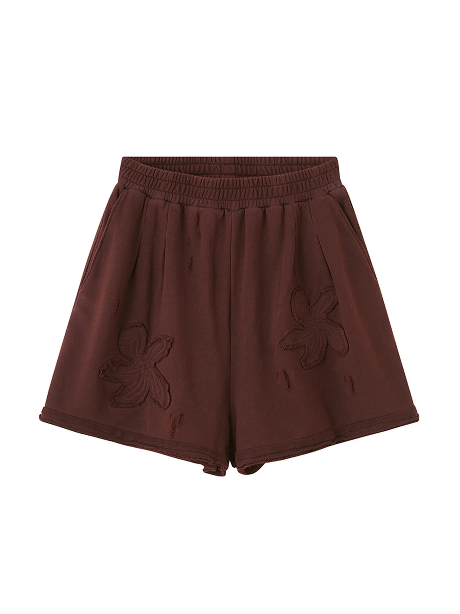 DIDDI MODA Vintage Washed Floral Otton Ounge Horts