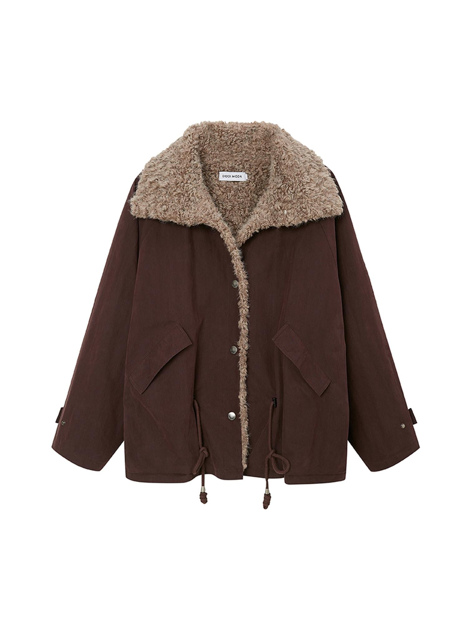 DIDDI MODA Cozy Fuzzy Bomber Jacket Winter Sweet Cool