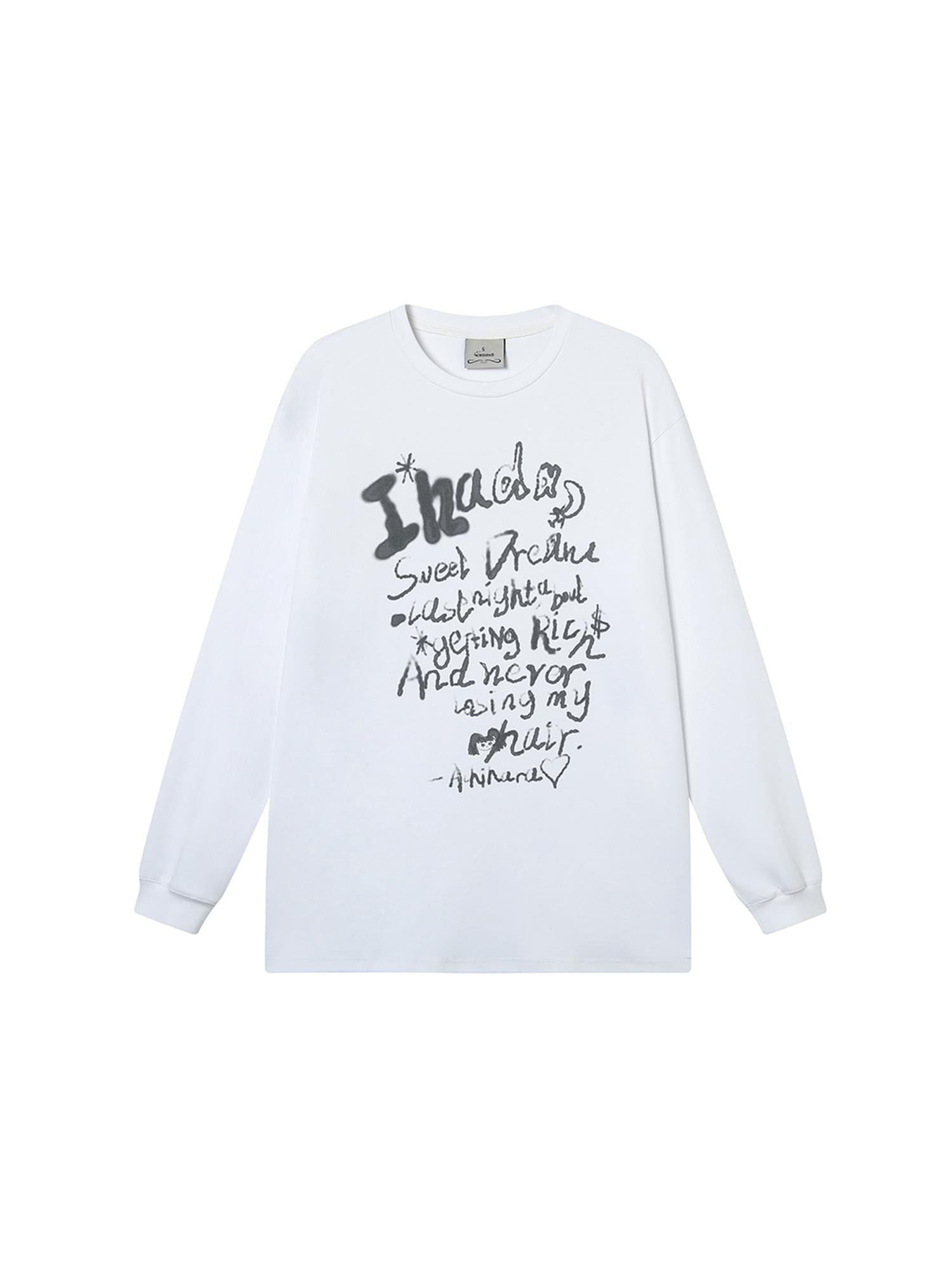 Achihara Wish Tee Loose Graphic Print Top For Luck And Style