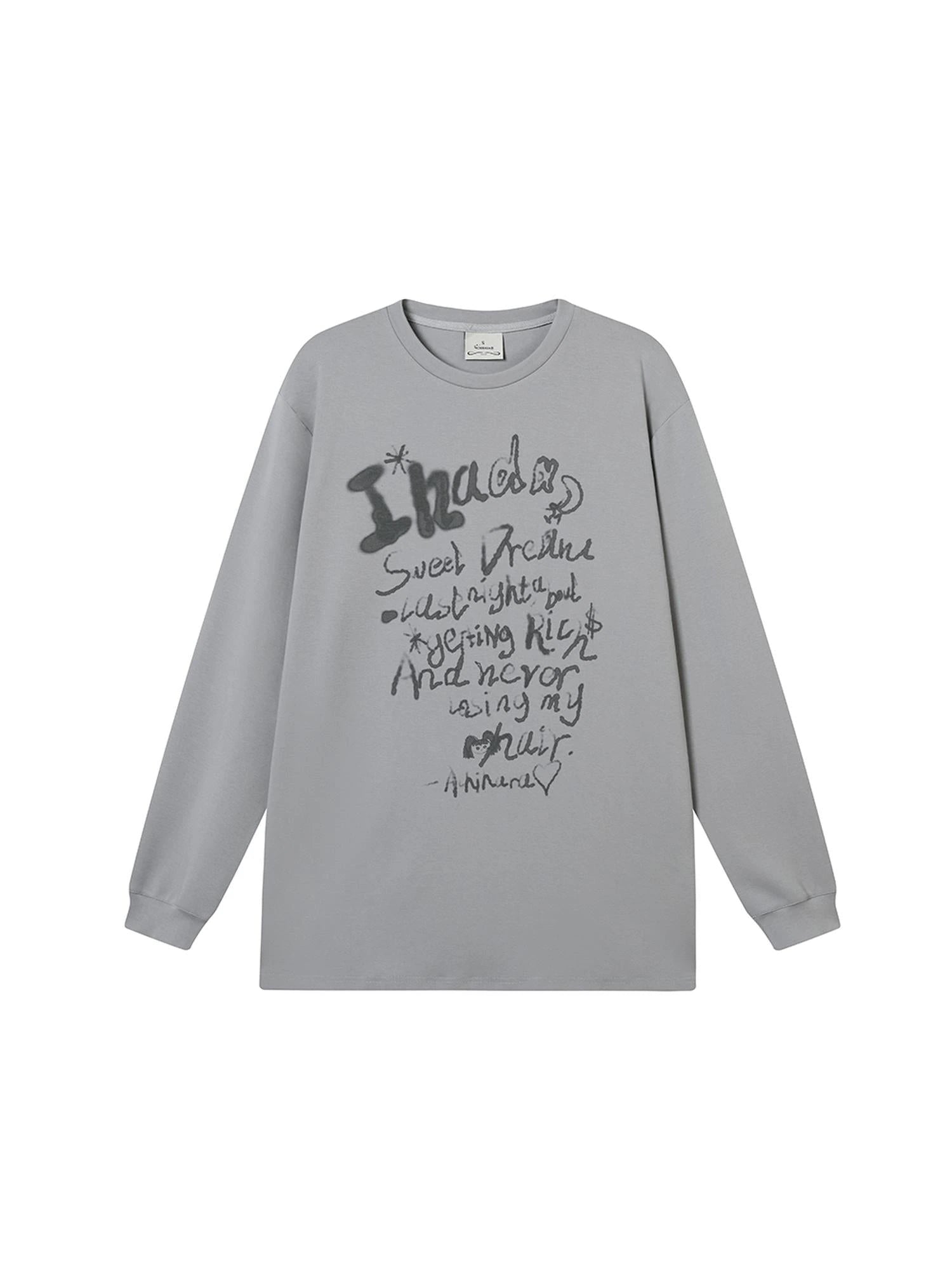 Wish Tee Loose Graphic Print Top For Luck And Style