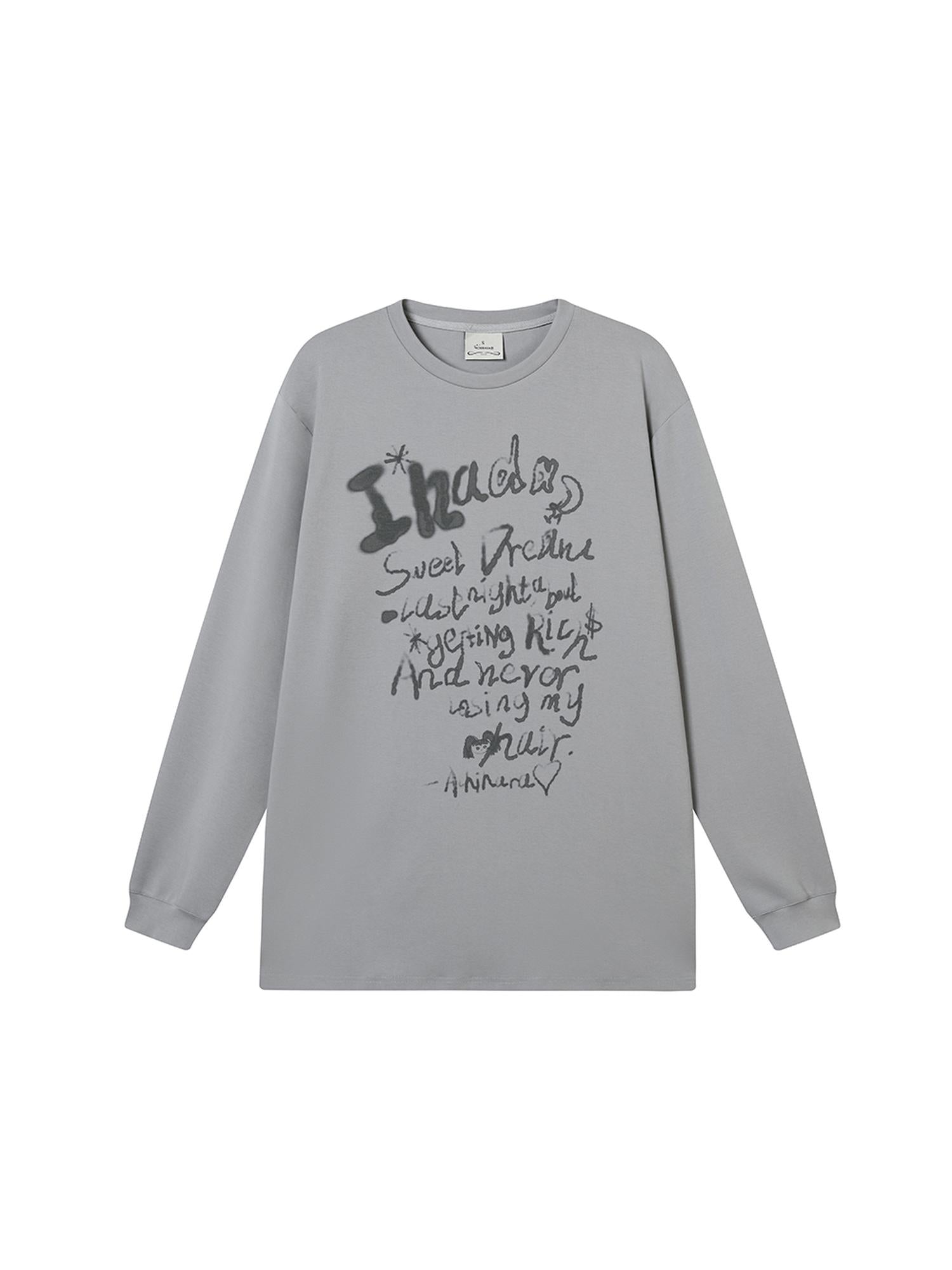 Achihara Wish Tee Loose Graphic Print Top For Luck And Style