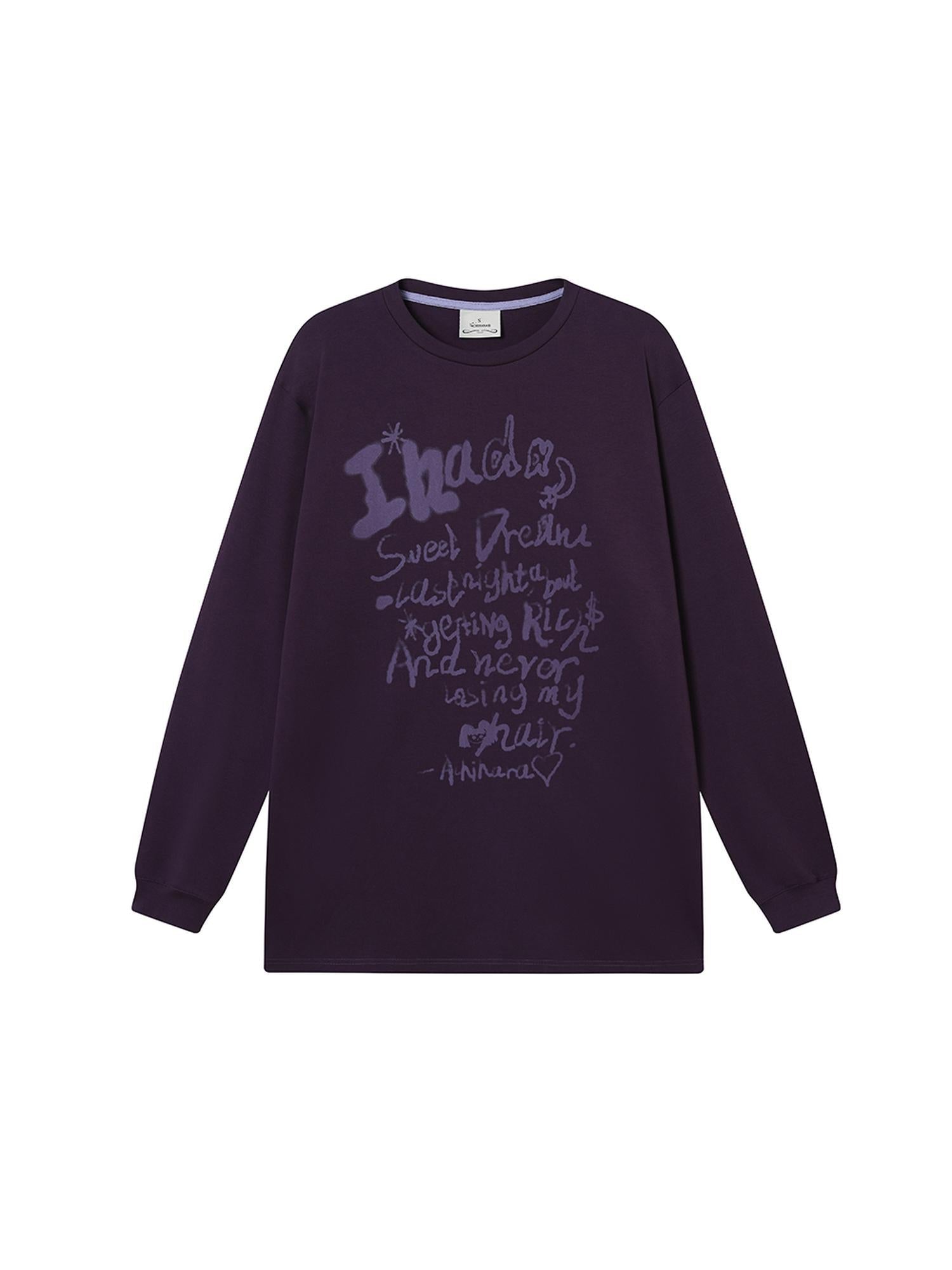 Achihara Wish Tee Loose Graphic Print Top For Luck And Style