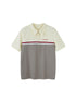 DIDDI MODA Colorblock Ribbed Polo Tee With Letter Print