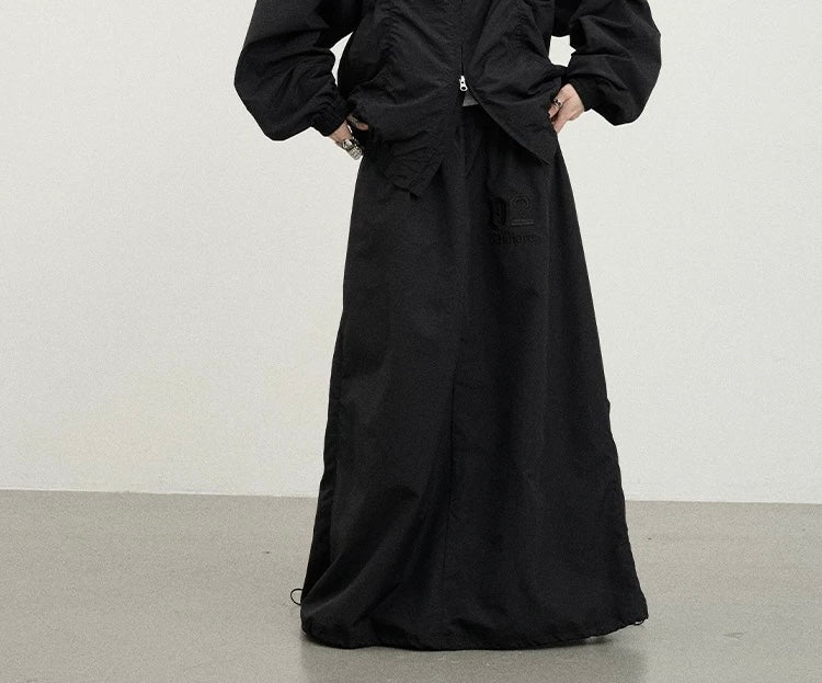 Achihara SS25: "Black A4 Paper" Maxi Skirt – The Art of Effortless Imperfection