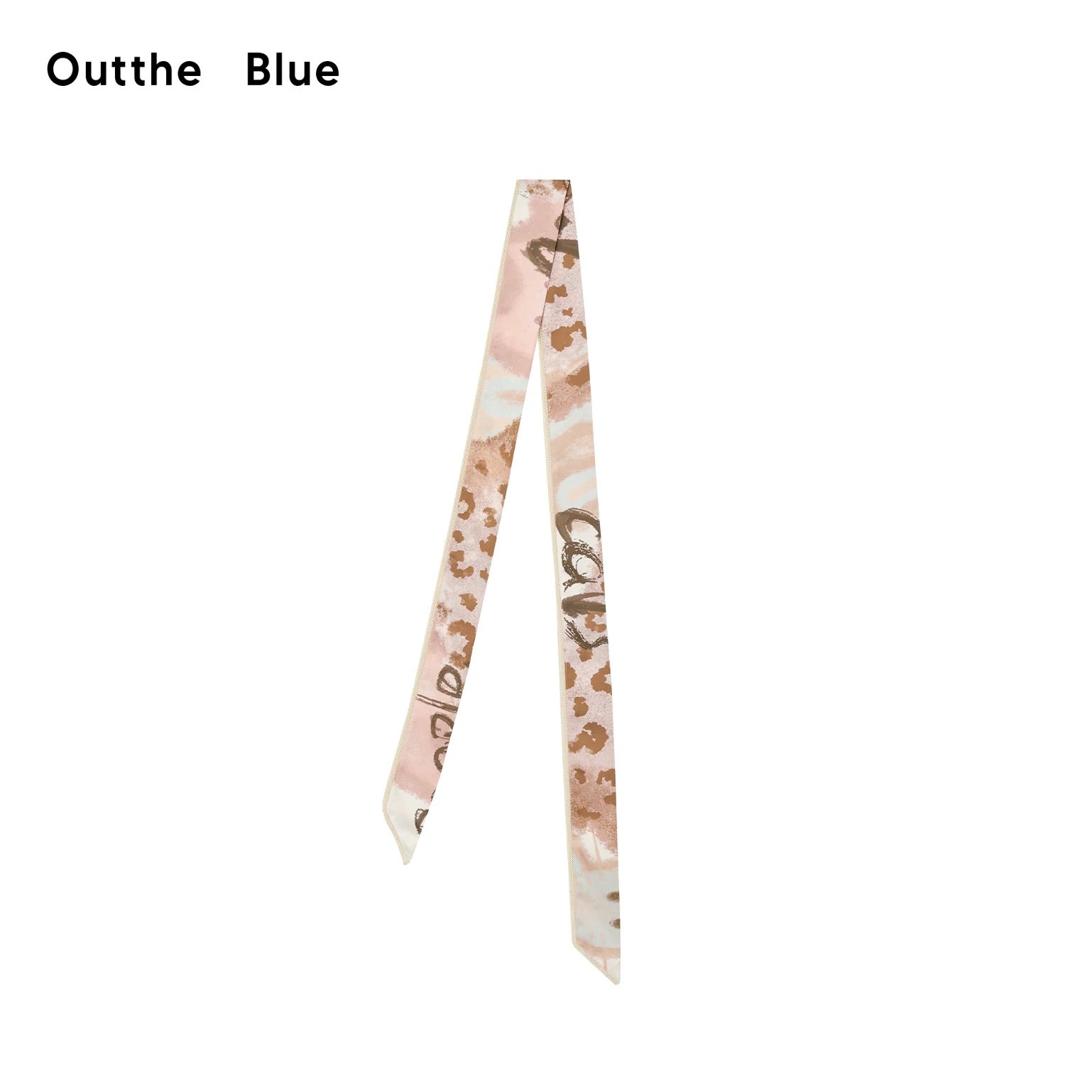 Outthe Blue SS25: "I Need Cats" Satin Leopard-Print Floral Scarf