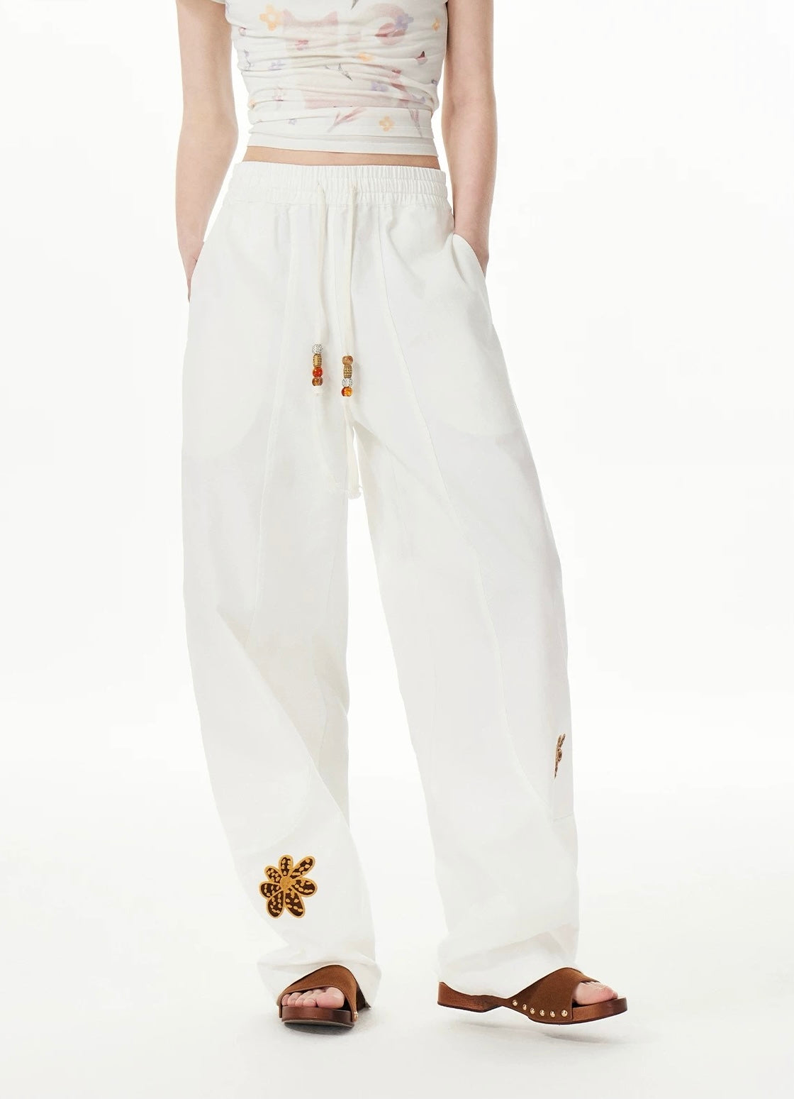 Outthe Blue SS25: "Nomad Garden" Scimitar Cotton Pants – Effortless Bohemian Elegance