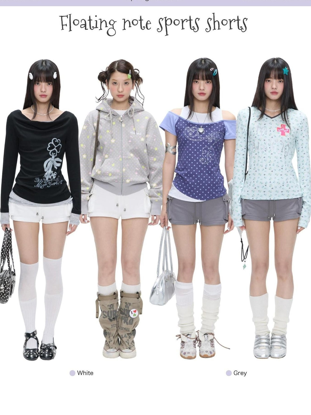BETWEENAND Floating Music Note Patchwork High Waist Slim Women&