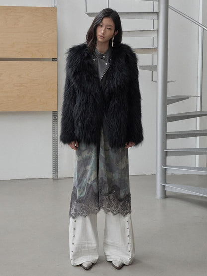 1JINN STUDIO Heavy Woven Oversized Lapel Women&