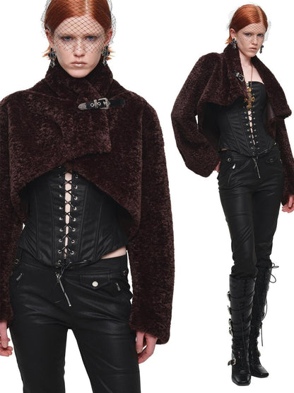 1JINN STUDIO Leopard Print Belted Funnel Neck Women&