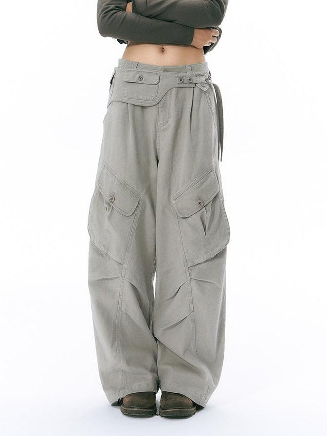 NAPSNAPS Floral Print Distressed Wide Leg Cotton Women&