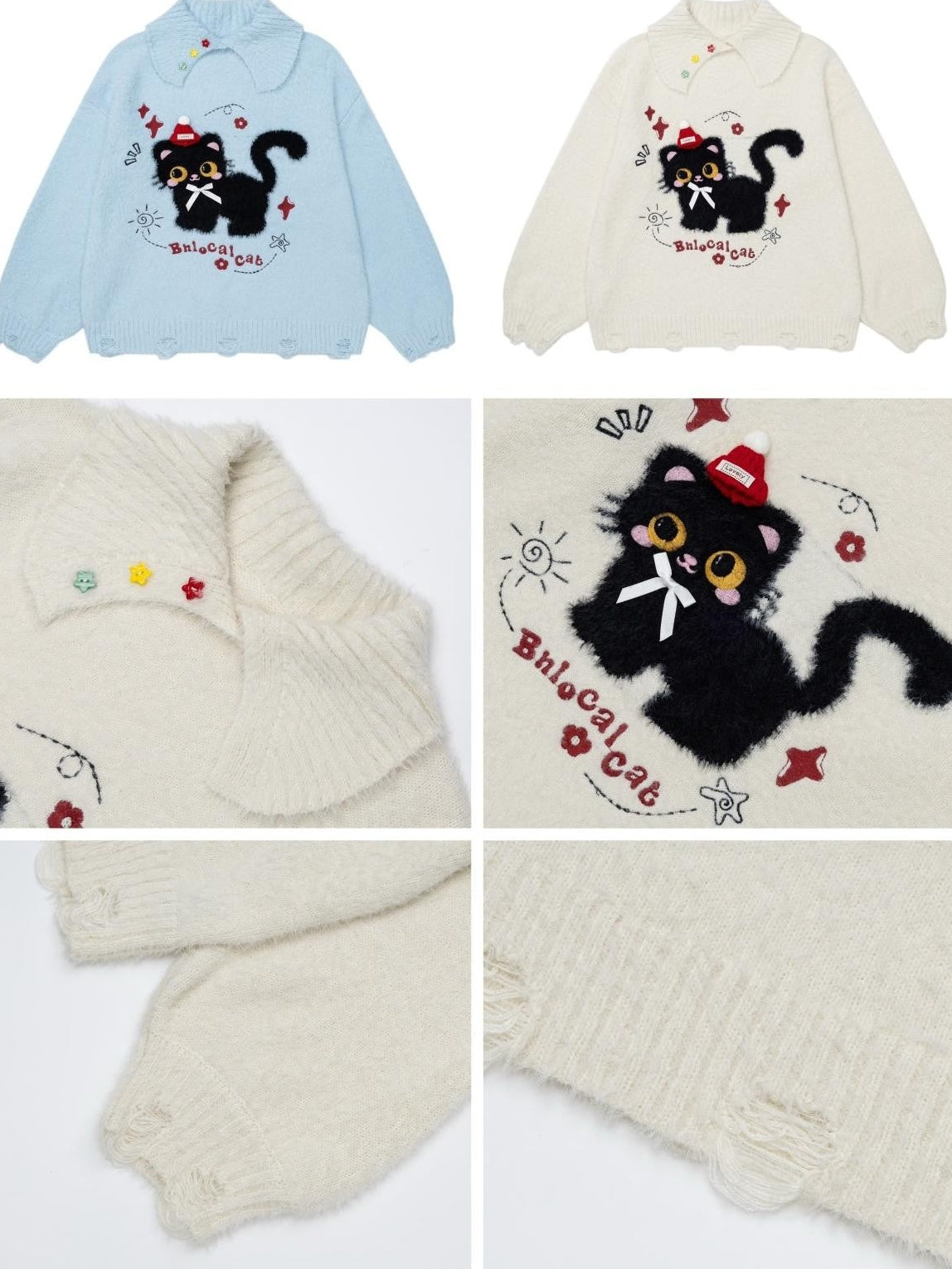 CRAZYGIRL Bow Detail Cat Print Loose Casual Women&