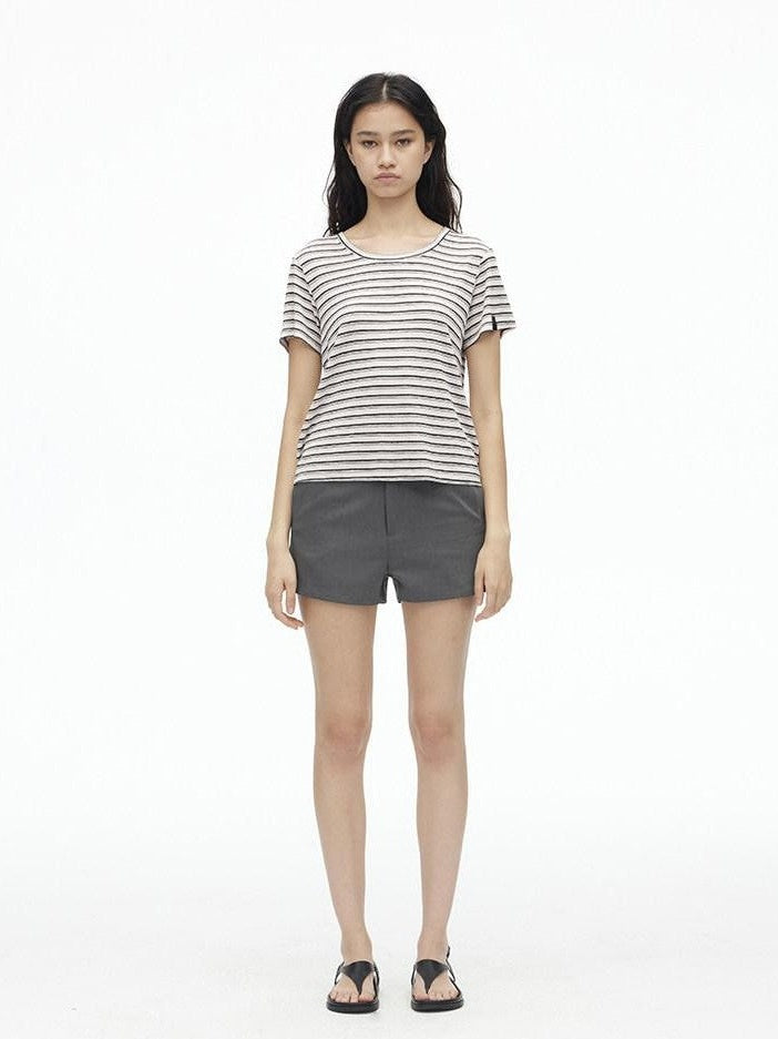 AFTADAWN Textured Striped Print Loose Fit Women&