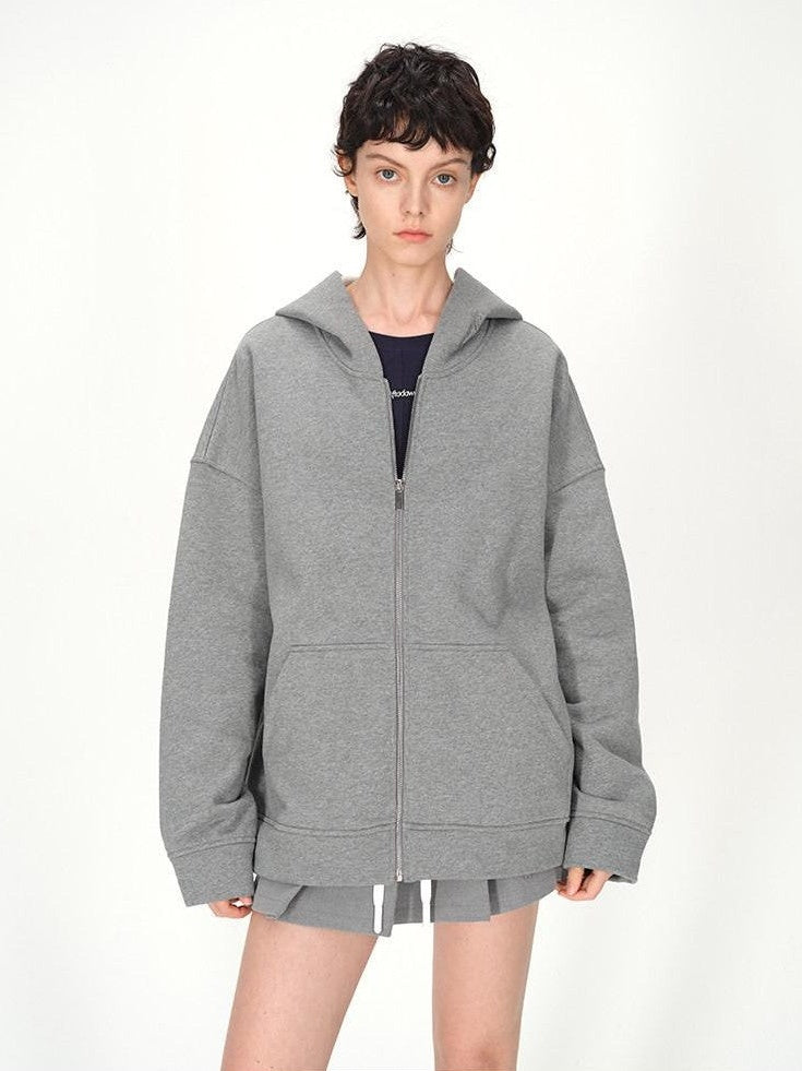 AFTADAWN Solid Oversized Hooded Pockets Women&