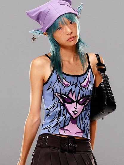 CFIERCE Gray Witch Knit Webbing H Shape Women&