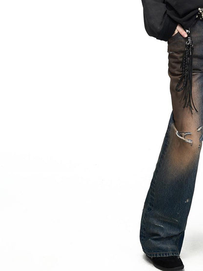 PEOPLESENSE Distressed Contrast Print Portrait Loose Fit Women&