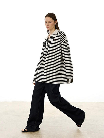 AFTADAWN Black White Striped Patchwork Women&