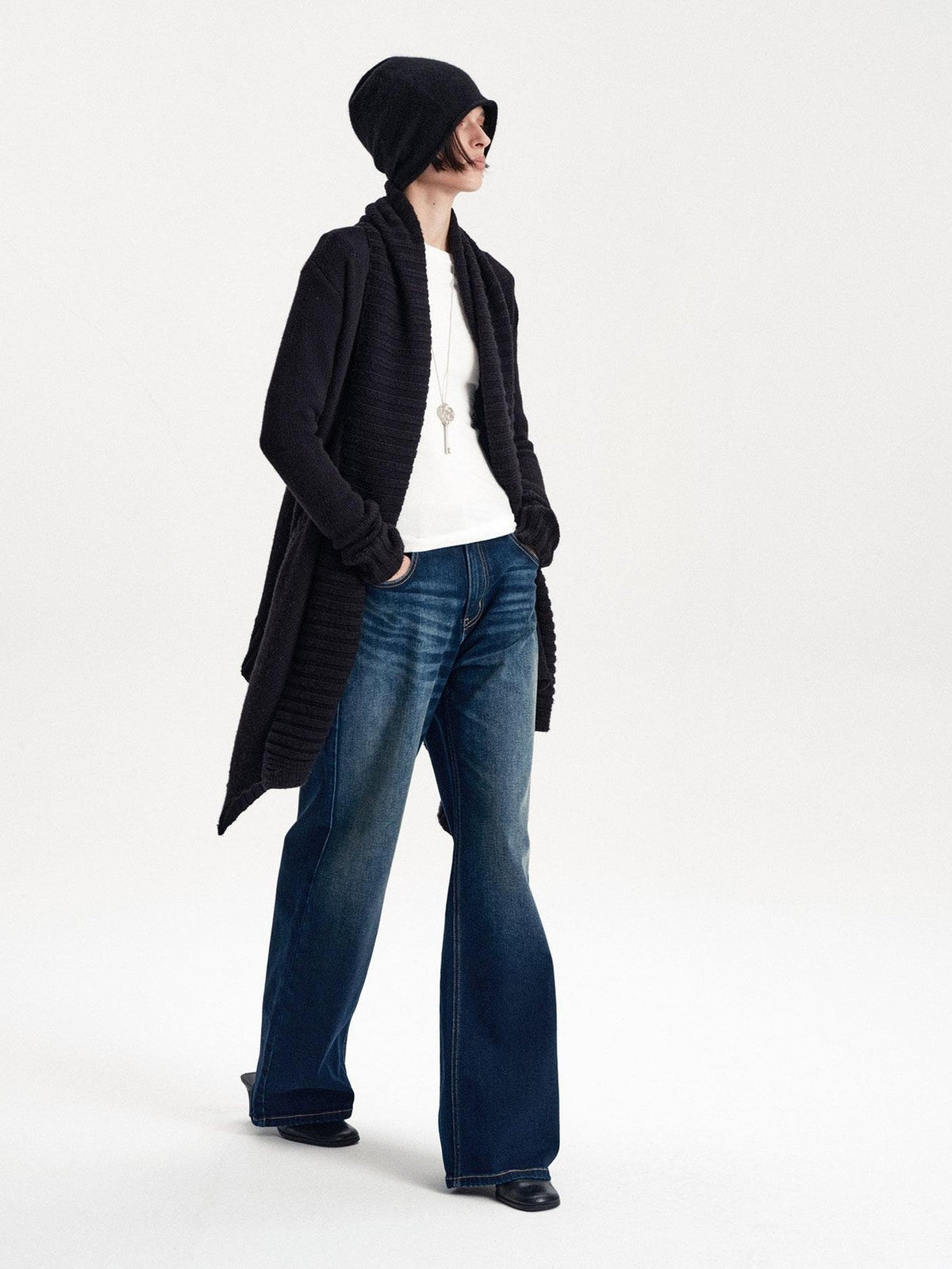 LYUOCHENG Asymmetric Irregular British Vintage Reversible Women&