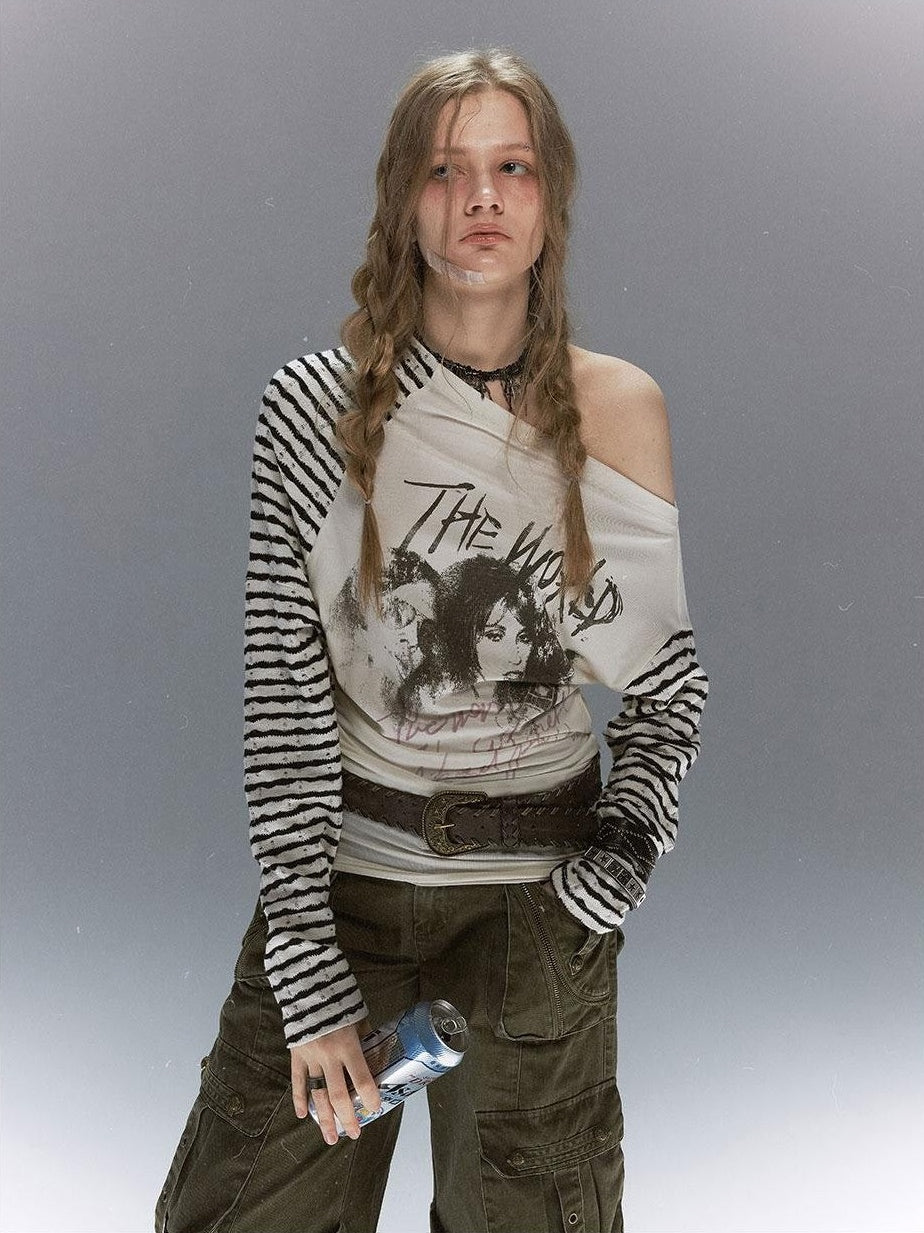 Cest Nous Punk Graffiti Portrait Patchwork Women&