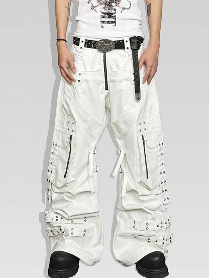 ATAnothingness Silver Moon White Studded Double Waist Waxed Women&