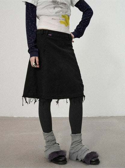 Achihara Vintage Fade Cotton Slip Skirt