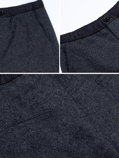 Northbutsouth Contrast Waistband Wool Blend Women&