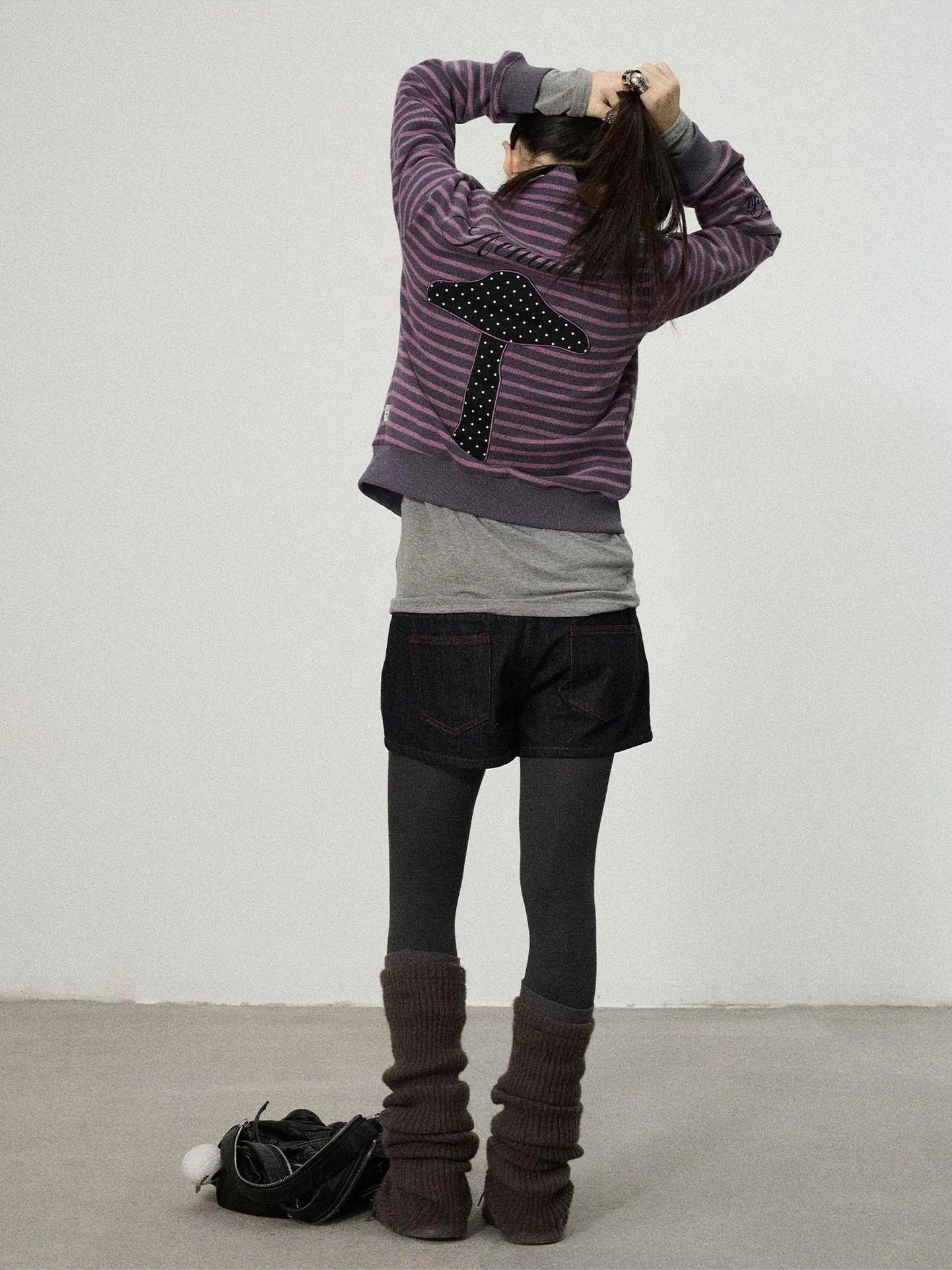 Achihara Striped Mushroom Sweatshirt