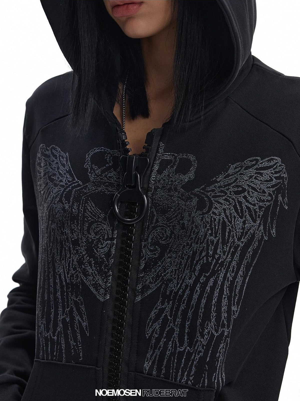 Crown Wings Glitter Print Fitted Women&