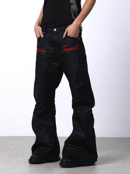 DETW onLine Brushed Wax Coated Pleated Embroidered Women&