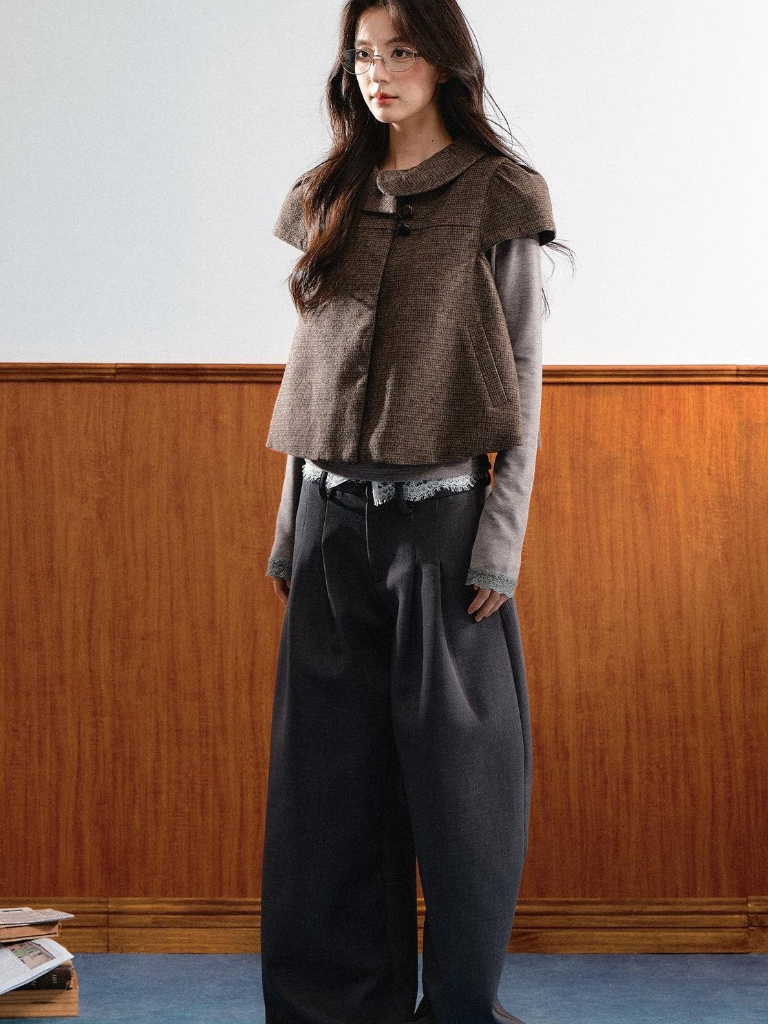 7Shiftin Spliced Lace Natural Waist Casual Women&