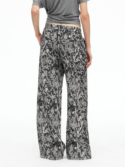 AFTADAWN Botanical Print Beaded Drawstring Women&