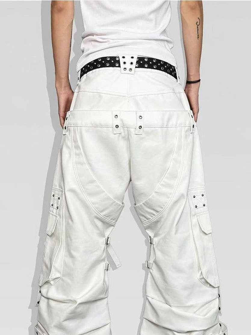 ATAnothingness Silver Moon White Studded Double Waist Waxed Women&