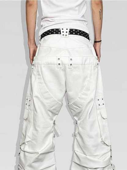 ATAnothingness Silver Moon White Studded Double Waist Waxed Women&