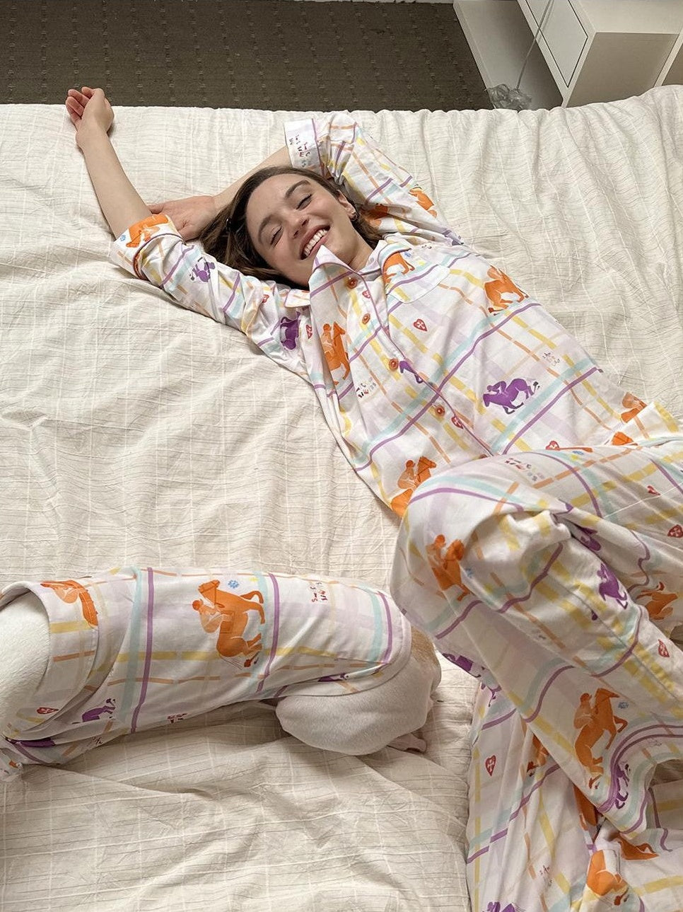 sancco house Circus Dog Print Plaid Women&