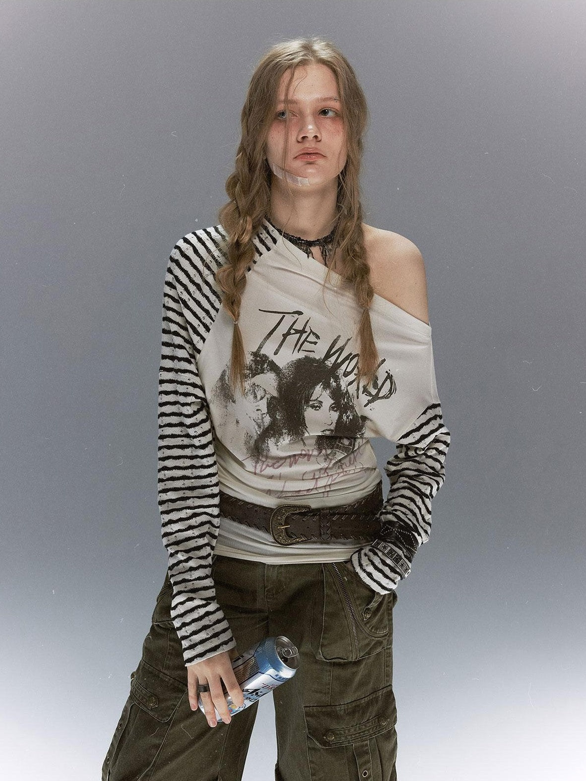 Cest Nous Punk Graffiti Portrait Patchwork Women&