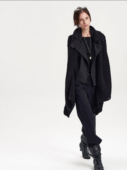 LYUOCHENG Asymmetric Irregular British Vintage Reversible Women&