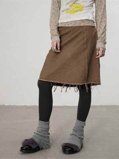Achihara Vintage Fade Cotton Slip Skirt