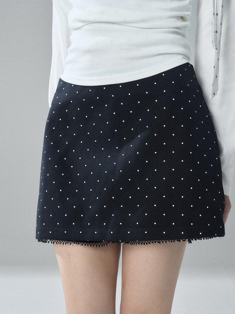 LADYGHOST Brown Polka Dot Lace Print Bodycon Women&