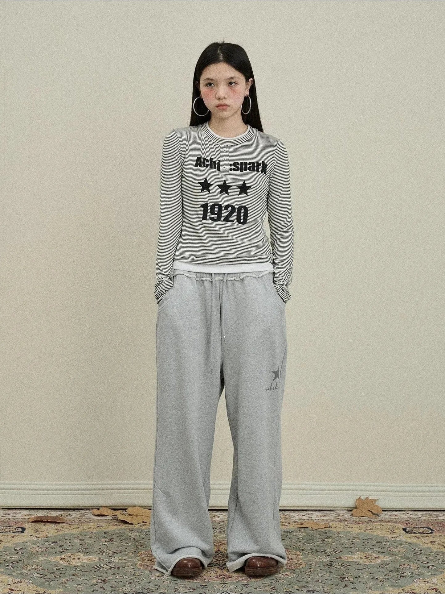 Achihara Striped Long Sleeve Layering Tee