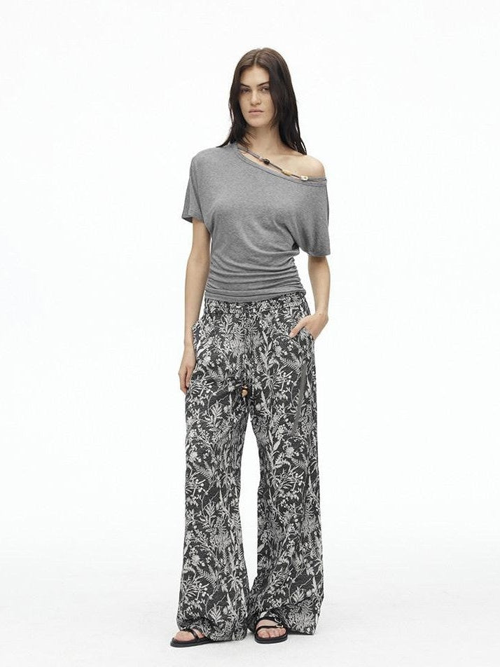 AFTADAWN Striped Beaded Halter Asymmetric Women&