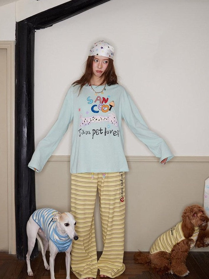 sancco house Puppy Print 3d Applique Women&