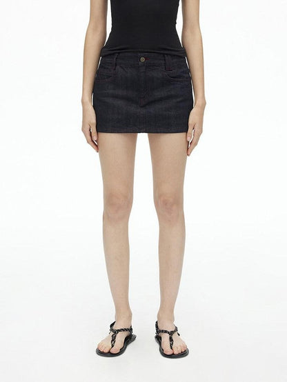 AFTADAWN Deep Indigo Red Contrast Topstitch Women&