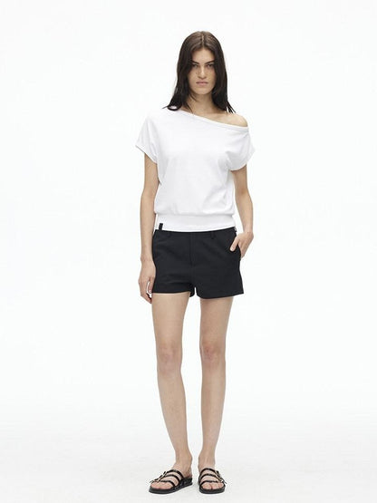 AFTADAWN Solid One Shoulder Asymmetric Slim Women&