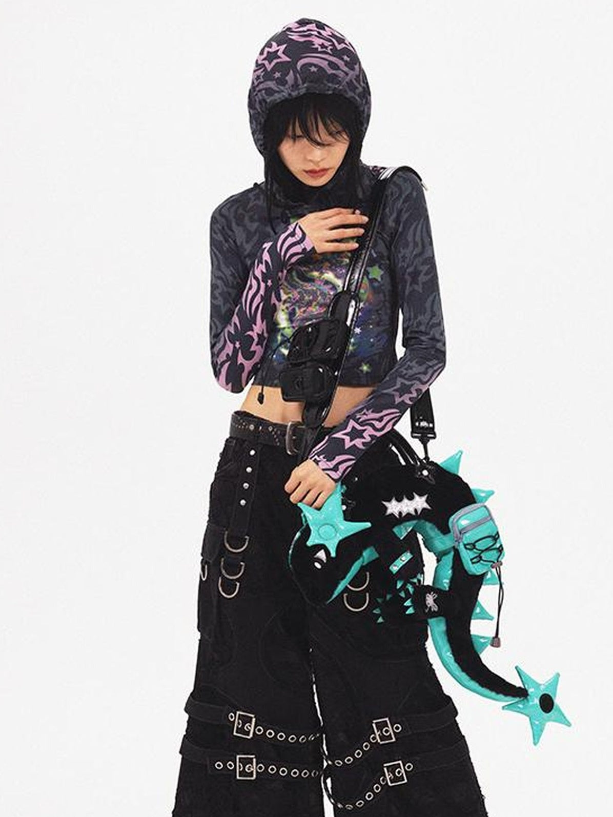 CFIERCE Dragon Scale Glossy Crossbody Bag