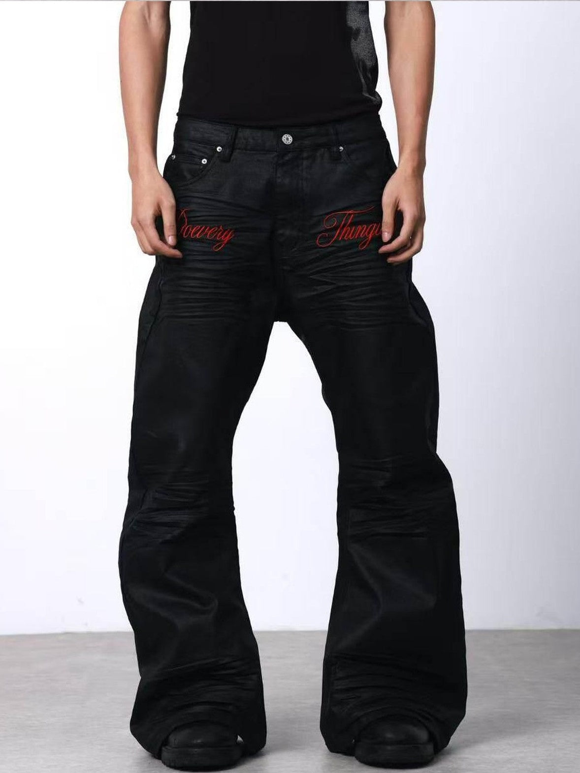 DETW onLine Brushed Wax Coated Pleated Embroidered Women&