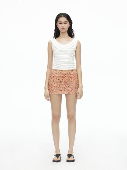 AFTADAWN Multicolor Sequined Mesh Low Rise Lined Women&