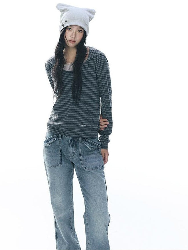 NAPSNAPS Embroidered Low Rise Slim Fit Cotton Women&